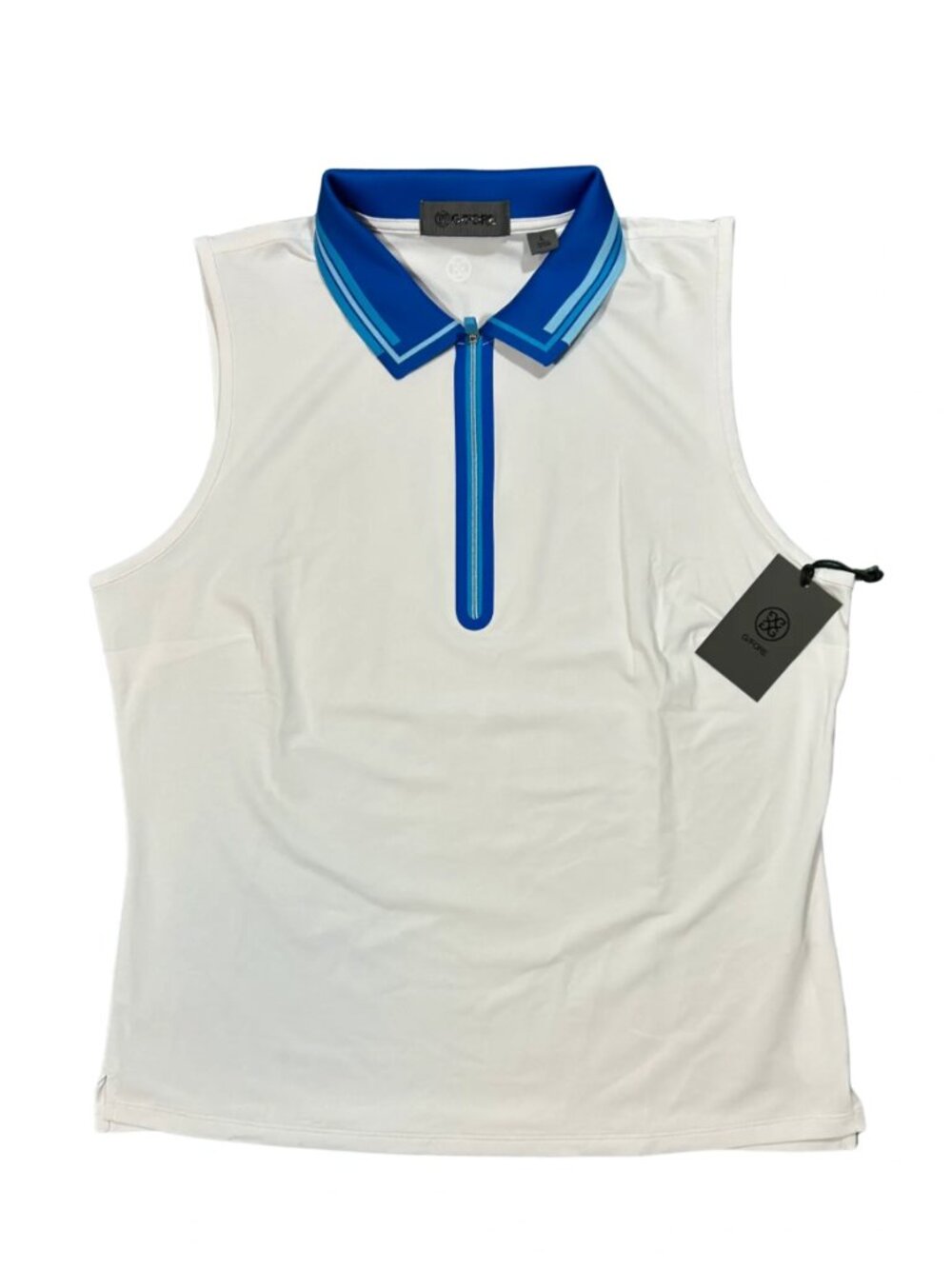 G/FORE Women’s Lisbon Rib Collar Tech Piqúe Sleeveless Polo Tennis Golf NWT L